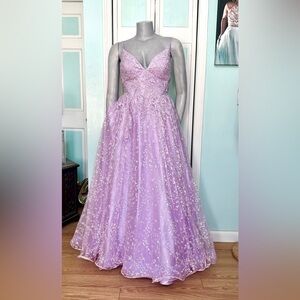 14 16 Ellie Wilde EW122107 Lilac Orchid Lavender Prom Pageant Ball Gown Dress